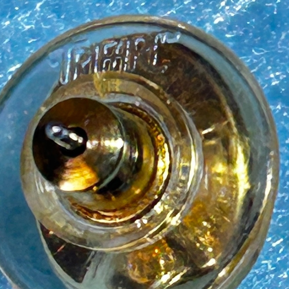 VTG Signed Trifari  Faux Pearl and Rhinestone Dangle Pierced Earrings - Picture 4 of 4